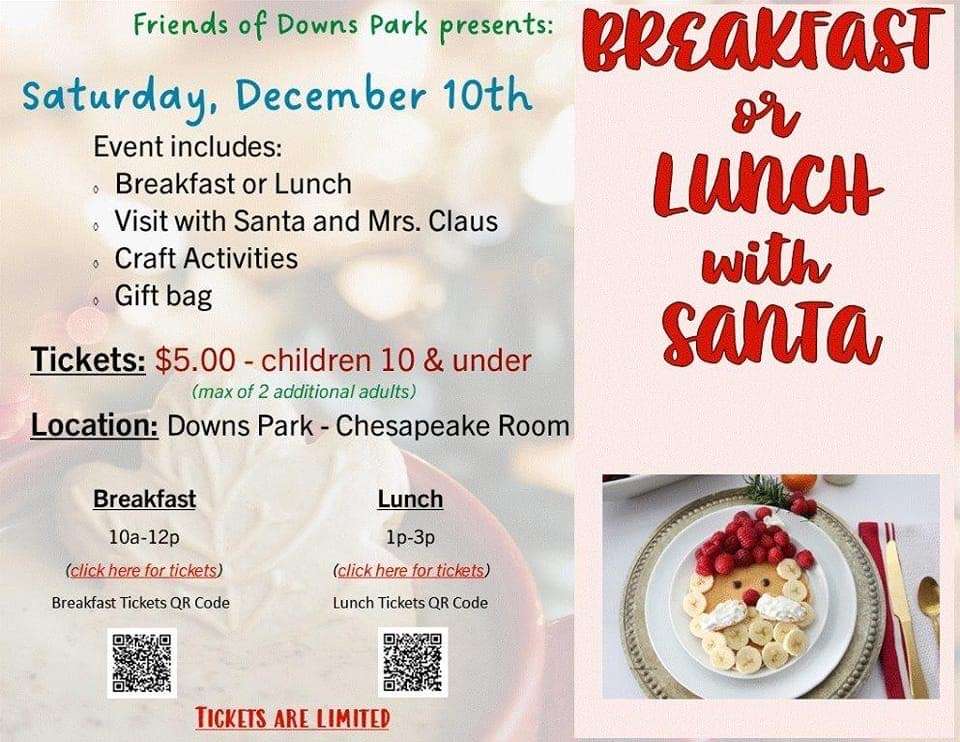 Friends of Downs Park Presents Breakfast or Lunch with Santa